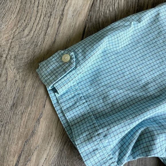 Tommy Hilfiger Mens Collared Plaid Button Down Short Sleeve Shirt, size medium - Picture 5 of 9